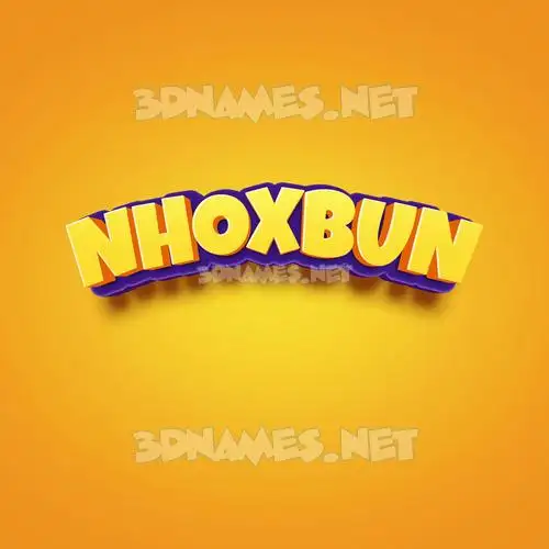 nhoxbun in Orange Toon style - 3D name wallpaper