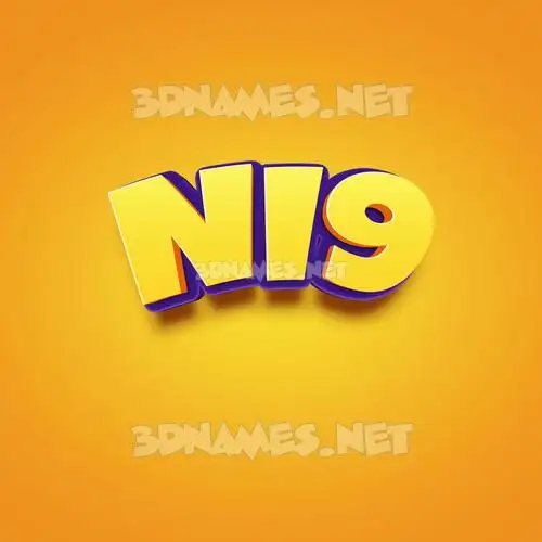 ni9 in Orange Toon style - 3D name wallpaper