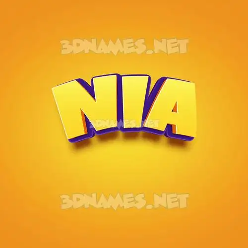 nia in Orange Toon style - 3D name wallpaper