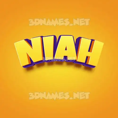 niah in Orange Toon style - 3D name wallpaper