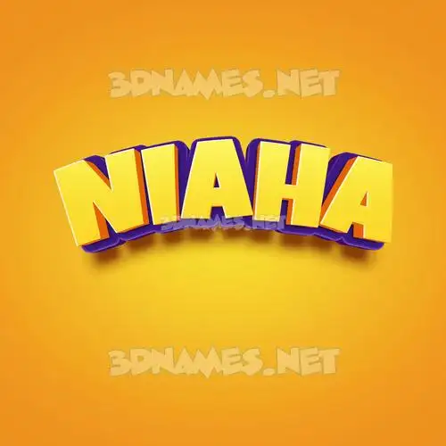niaha in Orange Toon style - 3D name wallpaper niaha in Orange Toon style - 3D name wallpaper