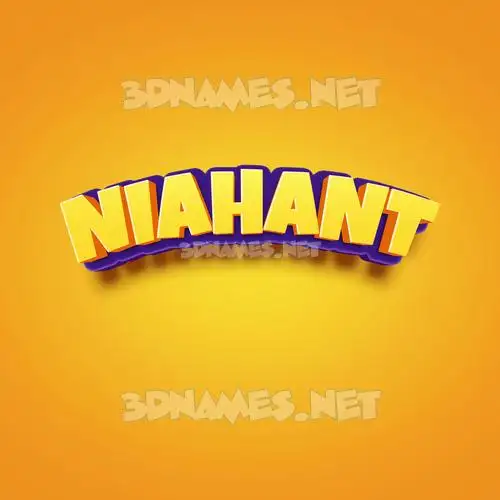 niahant in Orange Toon style - 3D name wallpaper