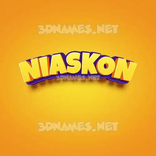 niaskon in Orange Toon style - 3D name wallpaper niaskon in Orange Toon style - 3D name wallpaper