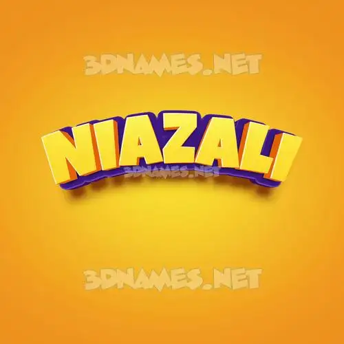 niazali in Orange Toon style - 3D name wallpaper