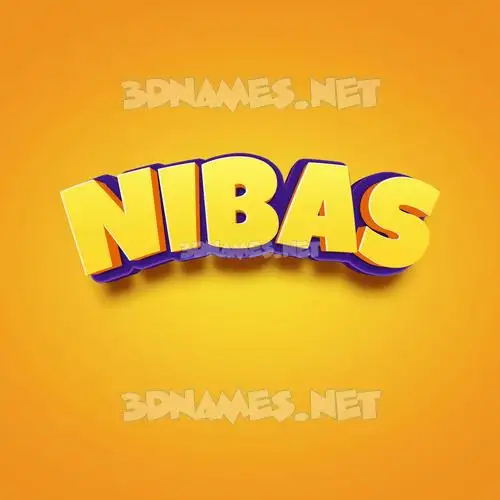 nibas in Orange Toon style - 3D name wallpaper