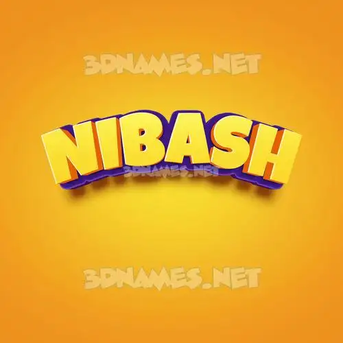 nibash in Orange Toon style - 3D name wallpaper