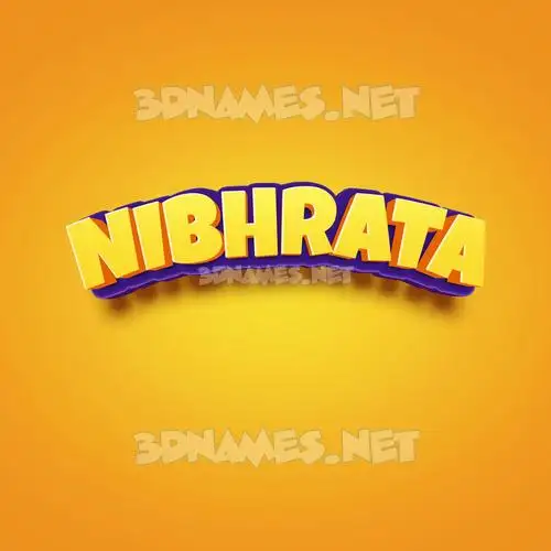 nibhrata in Orange Toon style - 3D name wallpaper