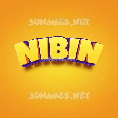 nibin in Orange Toon style - 3D name wallpaper
