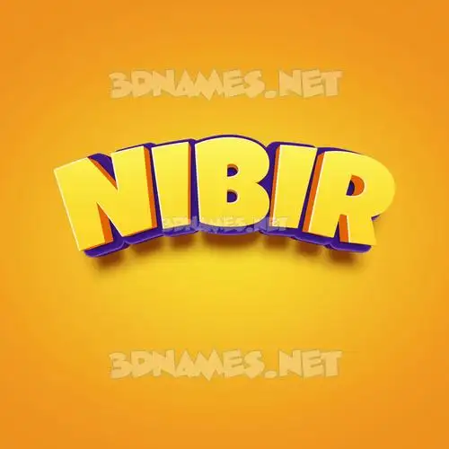 nibir in Orange Toon style - 3D name wallpaper