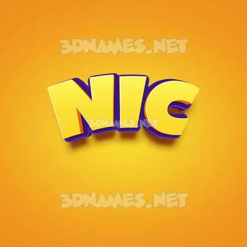 nic in Orange Toon style - 3D name wallpaper