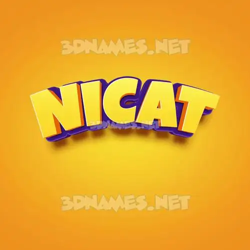 nicat in Orange Toon style - 3D name wallpaper nicat in Orange Toon style - 3D name wallpaper