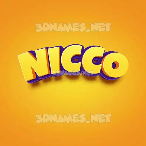 nicco in Orange Toon style - 3D name wallpaper
