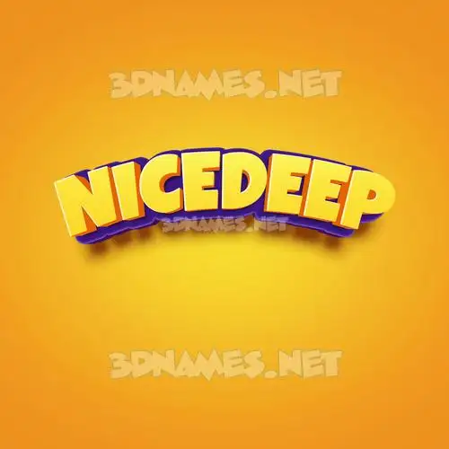nicedeep in Orange Toon style - 3D name wallpaper