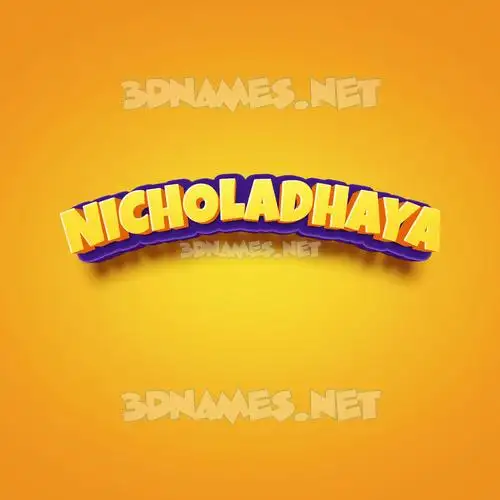nicholadhaya in Orange Toon style - 3D name wallpaper