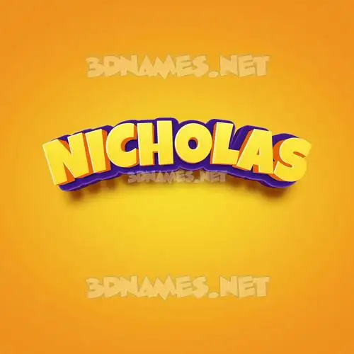 nicholas in Orange Toon style - 3D name wallpaper