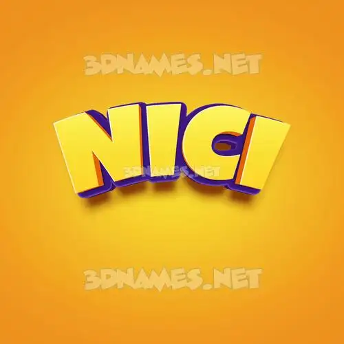 nici in Orange Toon style - 3D name wallpaper nici in Orange Toon style - 3D name wallpaper