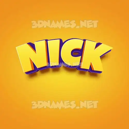 nick in Orange Toon style - 3D name wallpaper nick in Orange Toon style - 3D name wallpaper