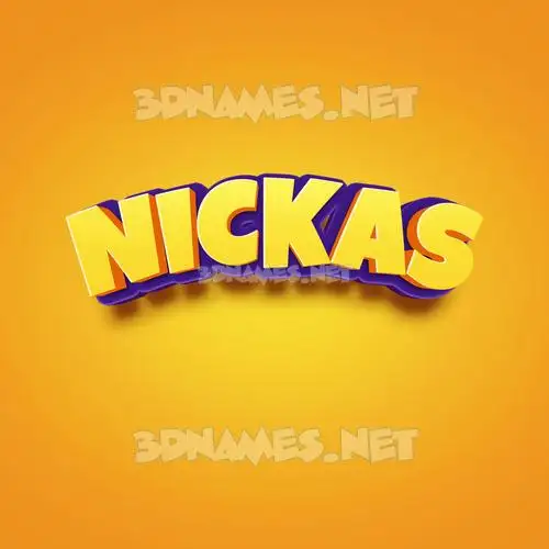 nickas in Orange Toon style - 3D name wallpaper