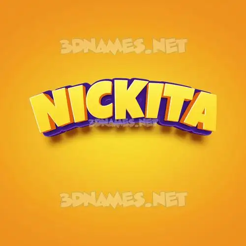 nickita in Orange Toon style - 3D name wallpaper