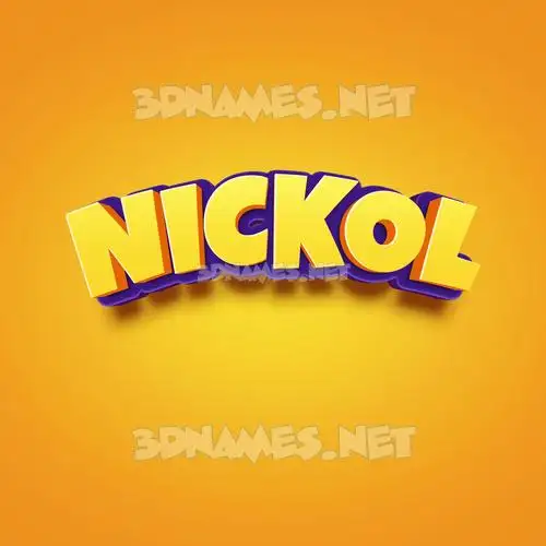 nickol in Orange Toon style - 3D name wallpaper