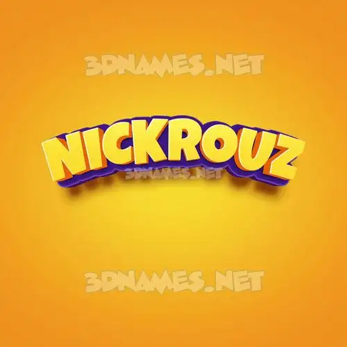 nickrouz in Orange Toon style - 3D name wallpaper