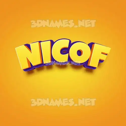 nicof in Orange Toon style - 3D name wallpaper nicof in Orange Toon style - 3D name wallpaper