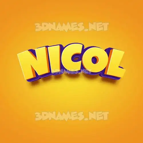 nicol in Orange Toon style - 3D name wallpaper nicol in Orange Toon style - 3D name wallpaper