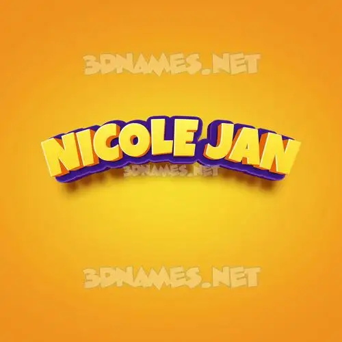 nicole jan in Orange Toon style - 3D name wallpaper nicole jan in Orange Toon style - 3D name wallpaper