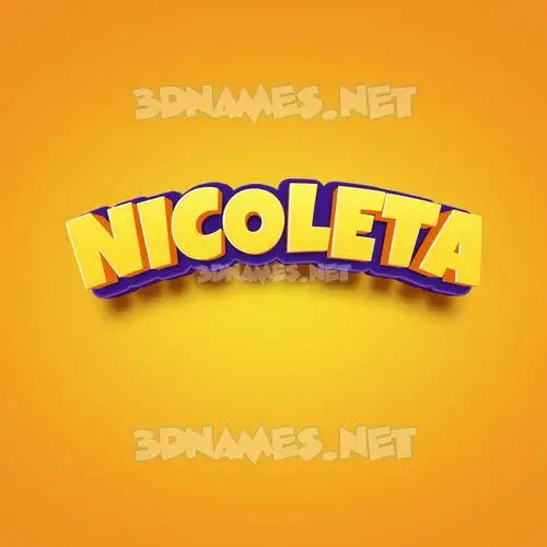 nicoleta in Orange Toon style - 3D name wallpaper