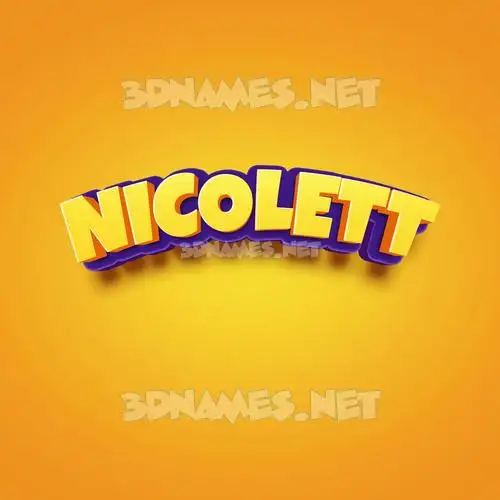 nicolett in Orange Toon style - 3D name wallpaper nicolett in Orange Toon style - 3D name wallpaper