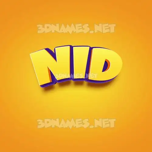 nid in Orange Toon style - 3D name wallpaper