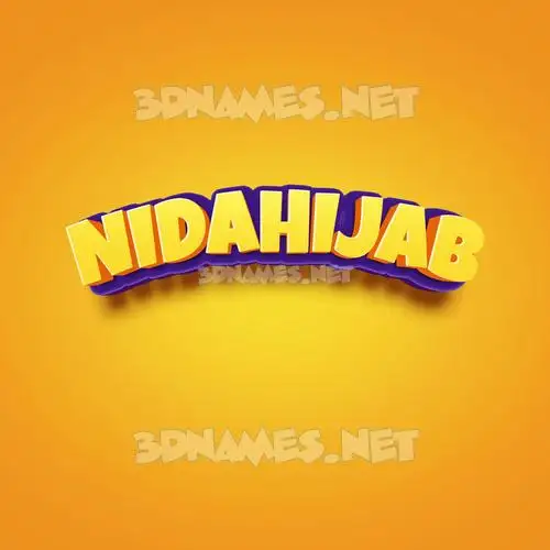 nidahijab in Orange Toon style - 3D name wallpaper nidahijab in Orange Toon style - 3D name wallpaper