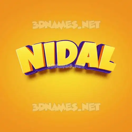nidal in Orange Toon style - 3D name wallpaper nidal in Orange Toon style - 3D name wallpaper