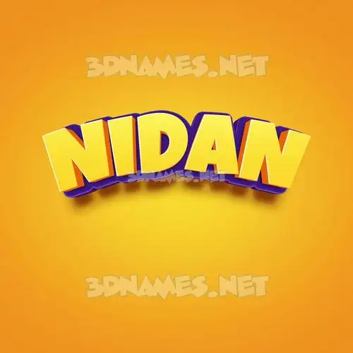 nidan in Orange Toon style - 3D name wallpaper nidan in Orange Toon style - 3D name wallpaper