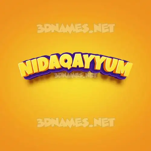 nidaqayyum in Orange Toon style - 3D name wallpaper nidaqayyum in Orange Toon style - 3D name wallpaper