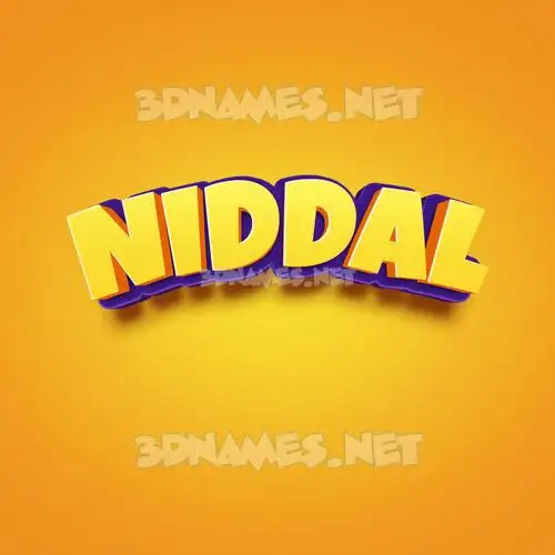 niddal in Orange Toon style - 3D name wallpaper