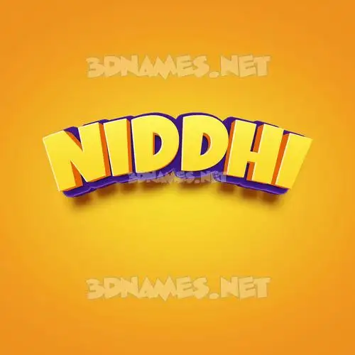 niddhi in Orange Toon style - 3D name wallpaper