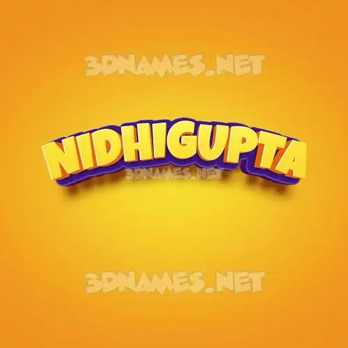 nidhigupta in Orange Toon style - 3D name wallpaper