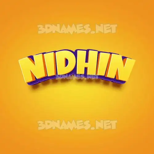 nidhin in Orange Toon style - 3D name wallpaper nidhin in Orange Toon style - 3D name wallpaper