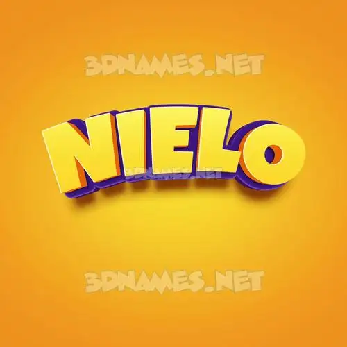 nielo in Orange Toon style - 3D name wallpaper