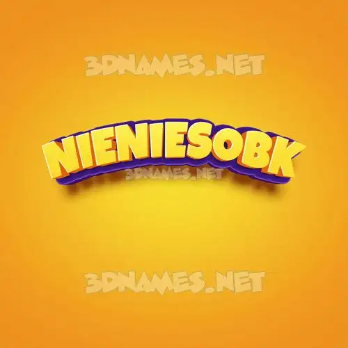 nieniesobk in Orange Toon style - 3D name wallpaper nieniesobk in Orange Toon style - 3D name wallpaper