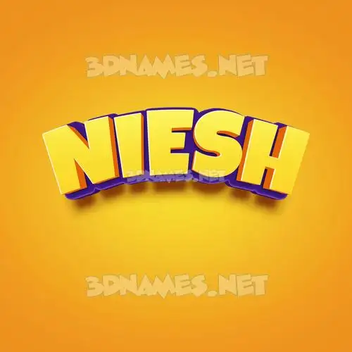 niesh in Orange Toon style - 3D name wallpaper niesh in Orange Toon style - 3D name wallpaper