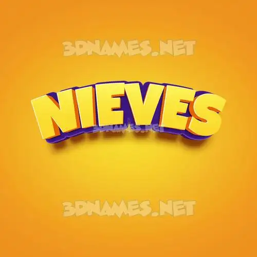 nieves in Orange Toon style - 3D name wallpaper