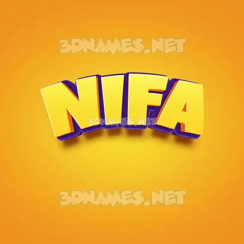 nifa in Orange Toon style - 3D name wallpaper