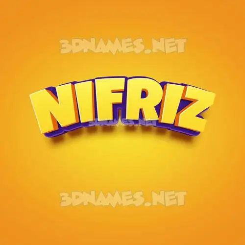 nifriz in Orange Toon style - 3D name wallpaper nifriz in Orange Toon style - 3D name wallpaper