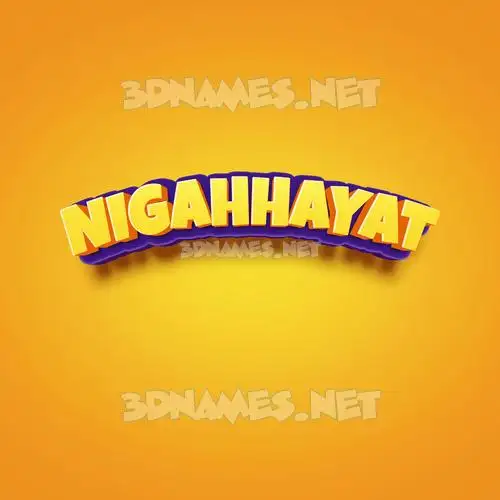 nigahhayat in Orange Toon style - 3D name wallpaper nigahhayat in Orange Toon style - 3D name wallpaper