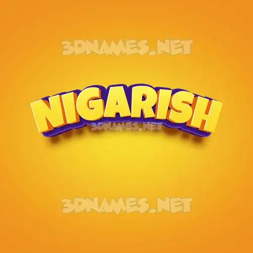 nigarish in Orange Toon style - 3D name wallpaper nigarish in Orange Toon style - 3D name wallpaper