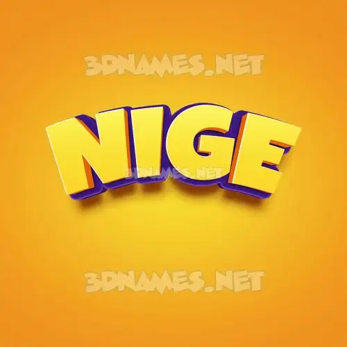nige in Orange Toon style - 3D name wallpaper