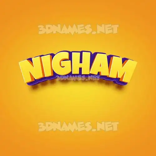 nigham in Orange Toon style - 3D name wallpaper nigham in Orange Toon style - 3D name wallpaper