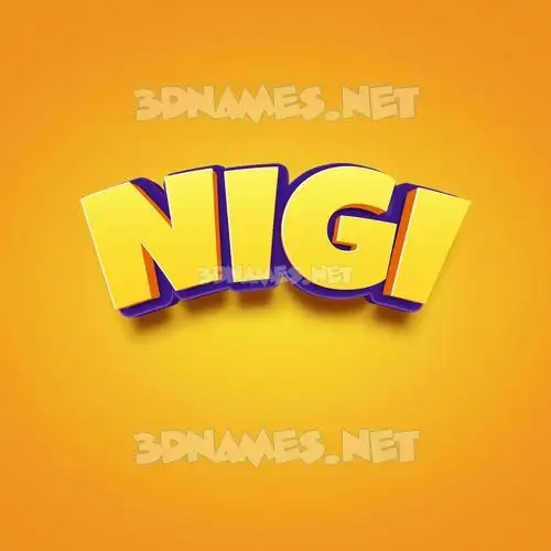 nigi in Orange Toon style - 3D name wallpaper nigi in Orange Toon style - 3D name wallpaper